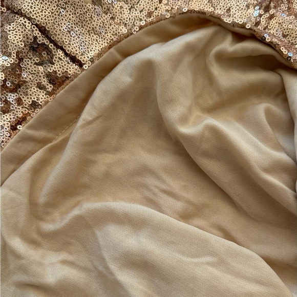 NWT🏷️ Windsor Rose Gold Gold Sequin V Neck Mermaid Formal Dress, S - Picture 15 of 15